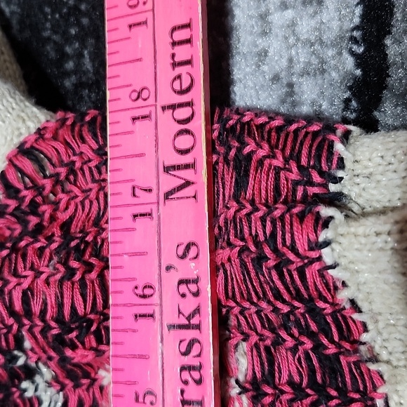 BKE AZTEC METALLIC SHIMMER OPEN CARDIGAN SWEATER - Picture 5 of 13